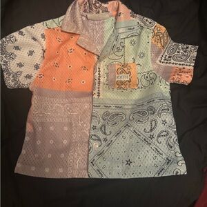 Kith Kids Patchwork Shirt - Orange, Green, Gray